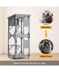 Streamdale Furniture Large Outdoor Cat House on Wheels