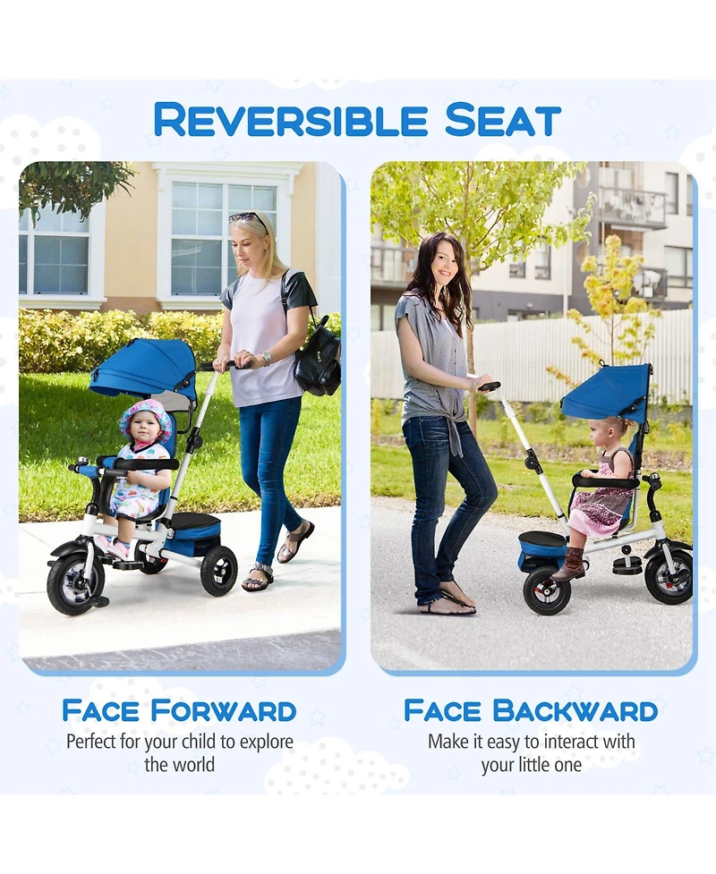 Gymax Toddler 5-in-1 Folding Trike 1-5 Years Old w/ Safety Harness Storage