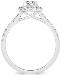 Diamond Halo Engagement Ring (1 ct. t.w.) in 14k White Gold or 14k Yellow Gold