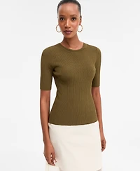 I.n.c. International Concepts Women's Rib-Knit Crewneck Sweater, Macy's Exclusive