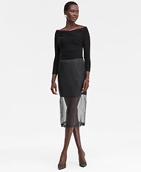 I.n.c. International Concepts Women's Sheer-Hem Midi Skirt, Macy's Exclusive