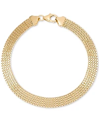 Woven Classic Squared Box Chain Link Bracelet in 10k Gold