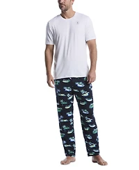 Perry Ellis Portfolio Men's Soft Touch Beach Course Golf Pajama Set