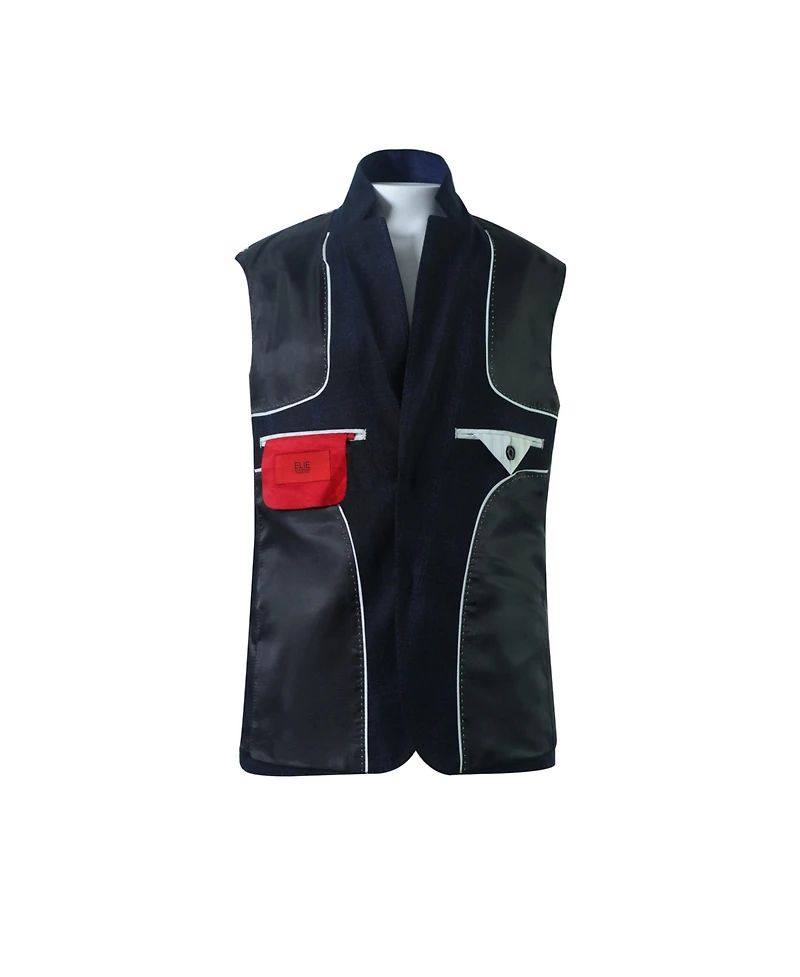 Elie Balleh Toddler Black Slim Fit Checkered Sports Coat Blazer