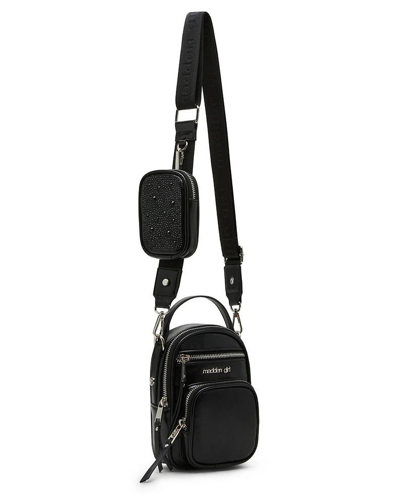 Madden Girl Blakec Crinkle Zipper Crossbody Bag