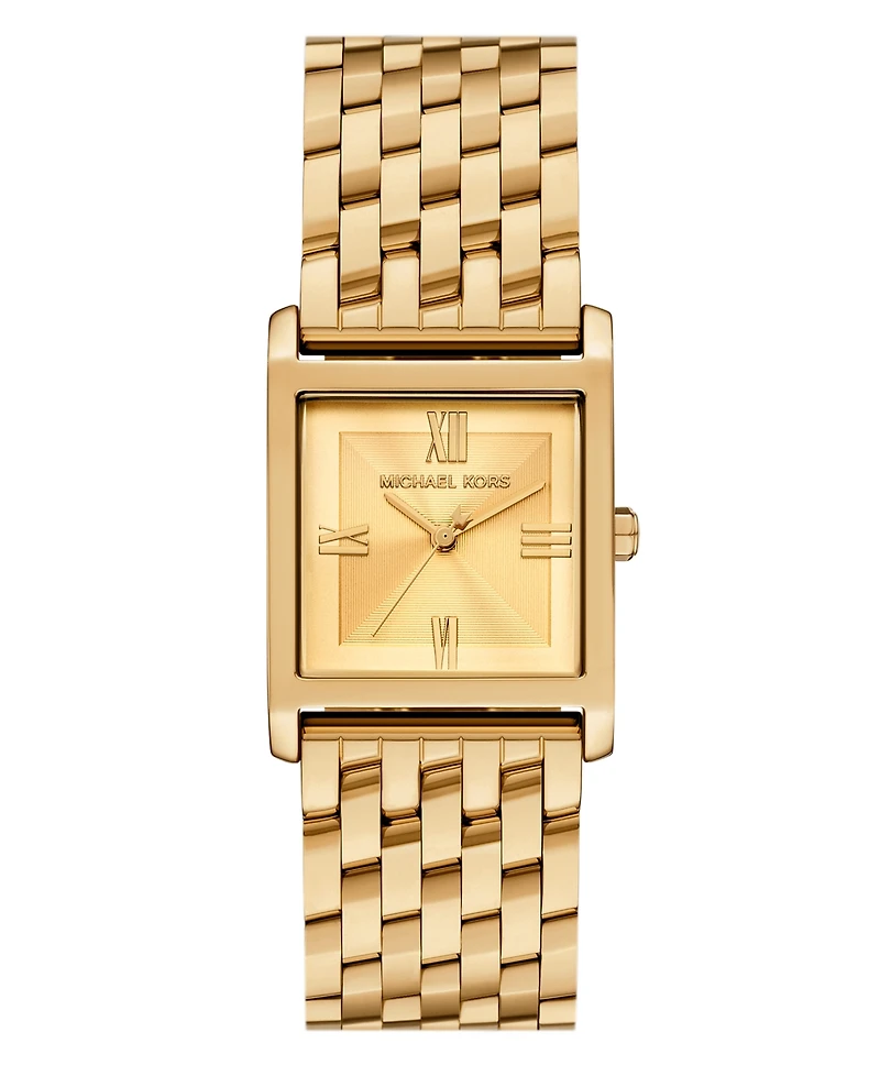 Michael Kors Women's Georgie Three-Hand Gold-Tone Stainless Steel Watch, 27mm