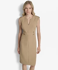 Dkny Women's Sleeveless V-Neck Sheath Midi Dress