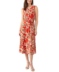 Kasper Printed Tie-Waist Midi Dress, Regular & Petite Sizes