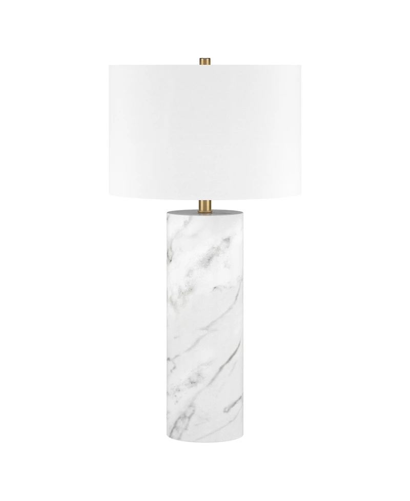 Hudson & Canal Elise 29.5" Metal Table Lamp with Fabric Shade