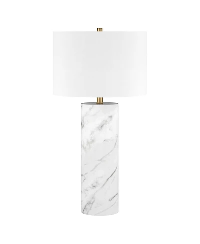 Hudson & Canal Elise 29.5" Metal Table Lamp with Fabric Shade