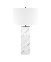 Hudson & Canal Elise 29.5" Metal Table Lamp with Fabric Shade
