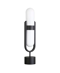 Hudson & Canal Blair 25" Metal Pill-Shaped Table Lamp with Milk Glass Shade
