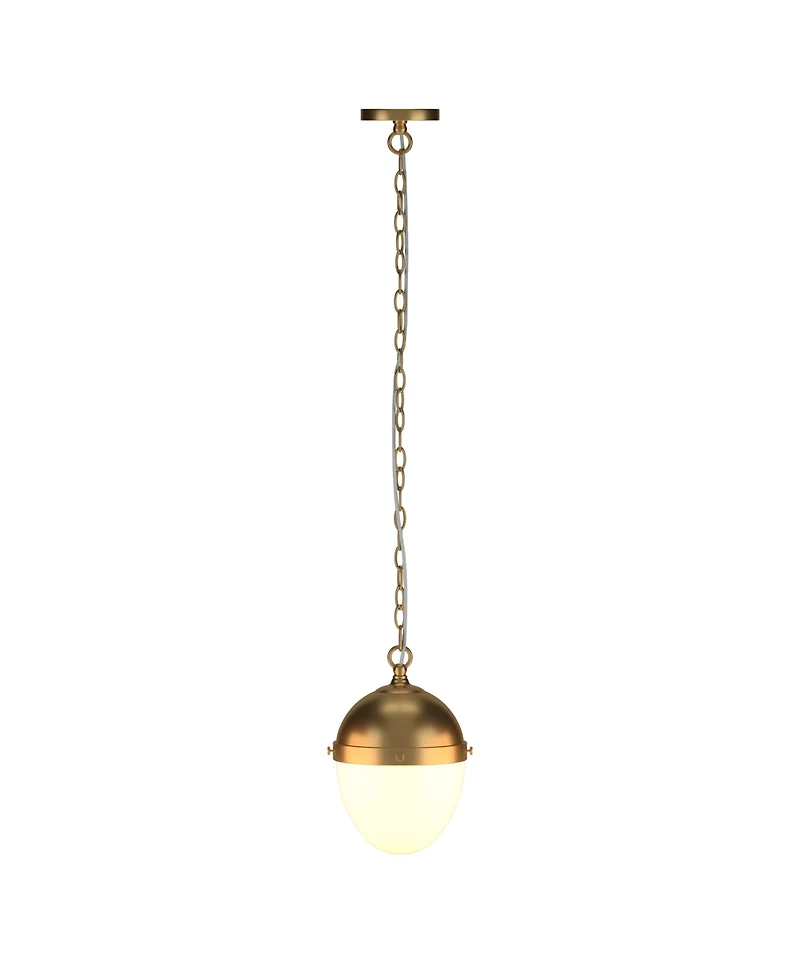 Hudson & Canal Aurelia 13" Metal Pendant with Glass Shade