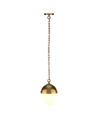 Hudson & Canal Aurelia 13" Metal Pendant with Glass Shade