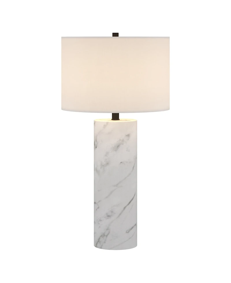 Hudson & Canal Elise 29.5" Metal Table Lamp with Fabric Shade