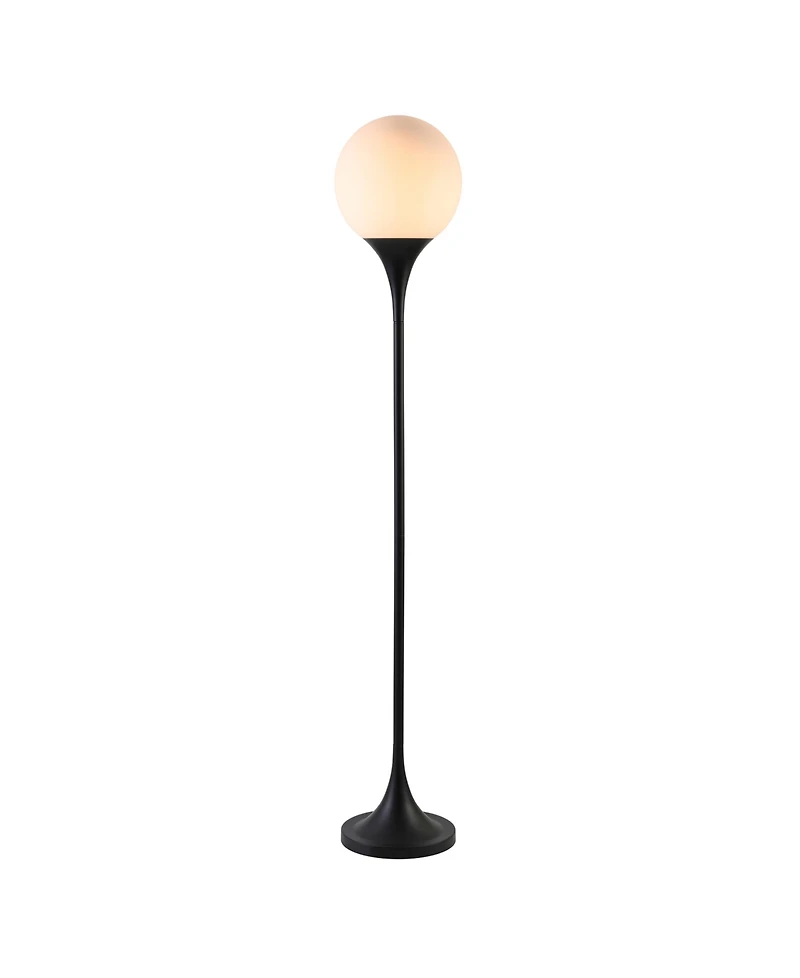 Hudson & Canal Mahdi 70" Metal Torchiere Floor Lamp with Glass Shade