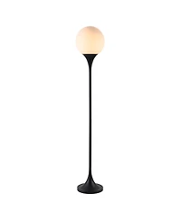 Hudson & Canal Mahdi 70" Metal Torchiere Floor Lamp with Glass Shade