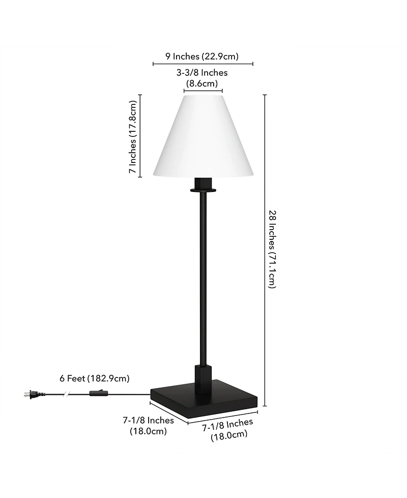 Hudson & Canal Clement 28" Metal Table Lamp with Fabric Shade