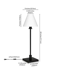 Hudson & Canal Clement 28" Metal Table Lamp with Fabric Shade