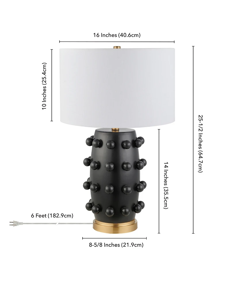 Hudson & Canal Farrington 25.5" Ceramic Table Lamp with Fabric Shade