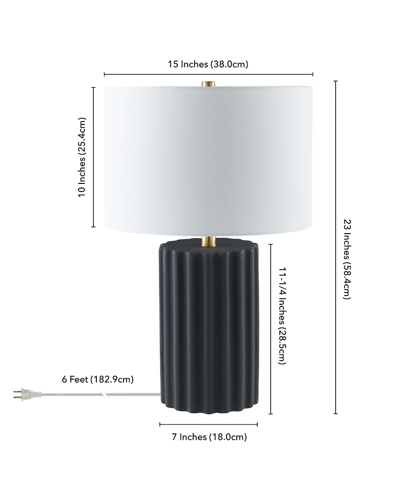 Hudson & Canal Seren 23" Ceramic Table Lamp with Fabric Shade