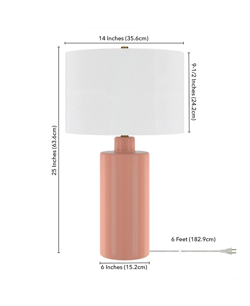 Hudson & Canal Selina 25" Ceramic Table Lamp with Fabric Shade