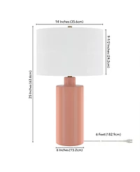 Hudson & Canal Selina 25" Ceramic Table Lamp with Fabric Shade