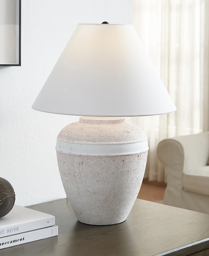 Hudson & Canal Chiara 22.5" Ceramic Table Lamp with Fabric Shade