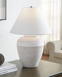 Hudson & Canal Chiara 22.5" Ceramic Table Lamp with Fabric Shade