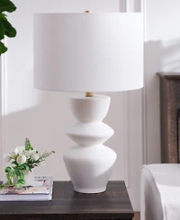 Hudson & Canal Cassian 24.5" Ceramic Table Lamp with Fabric Shade