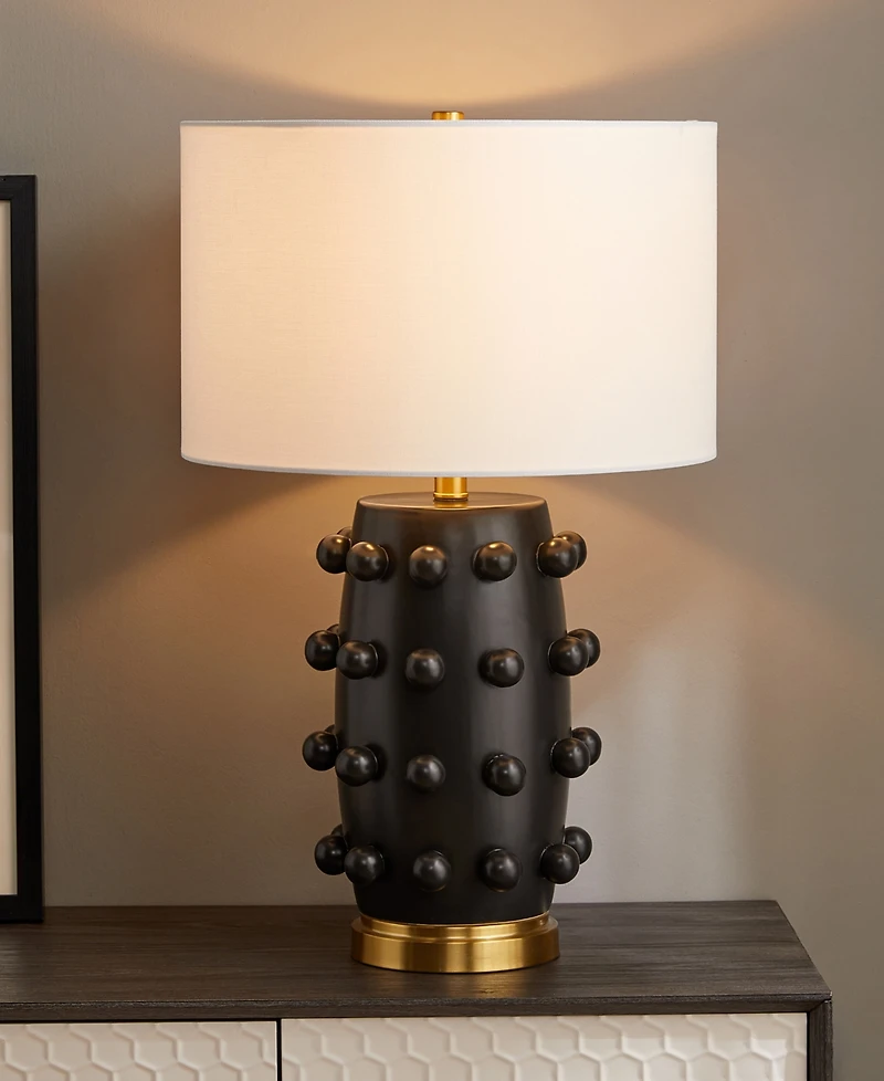 Hudson & Canal Farrington 25.5" Ceramic Table Lamp with Fabric Shade