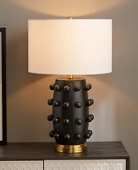 Hudson & Canal Farrington 25.5" Ceramic Table Lamp with Fabric Shade
