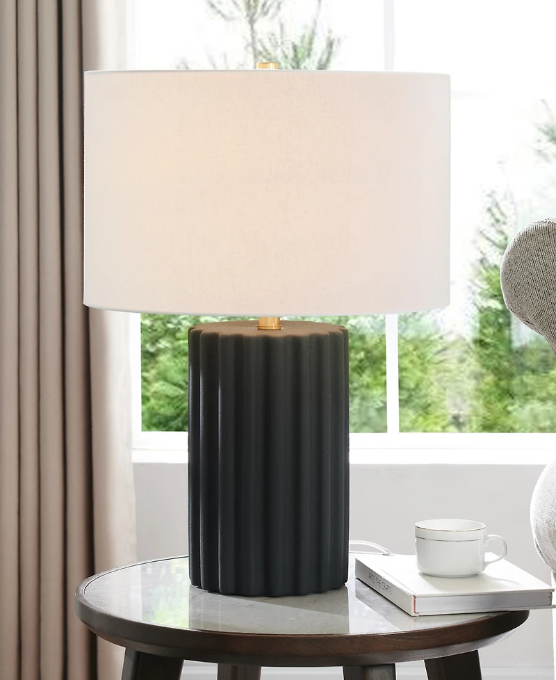 Hudson & Canal Seren 23" Ceramic Table Lamp with Fabric Shade