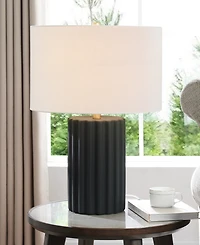 Hudson & Canal Seren 23" Ceramic Table Lamp with Fabric Shade