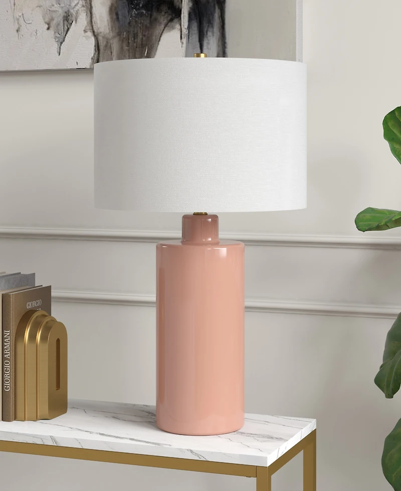 Hudson & Canal Selina 25" Ceramic Table Lamp with Fabric Shade
