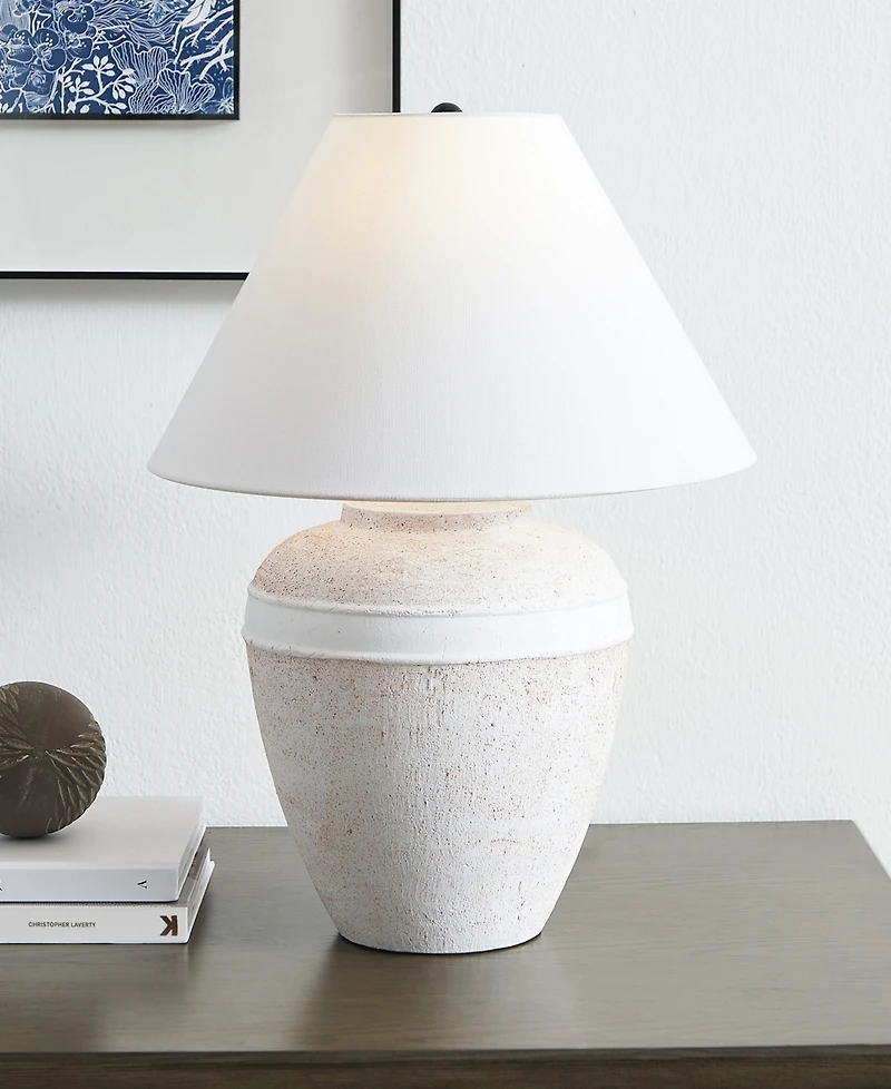 Hudson & Canal Chiara 22.5" Ceramic Table Lamp with Fabric Shade