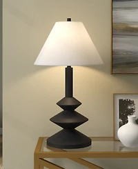 Hudson & Canal Abilene 28" Resin Triple Gourd Lamp with Fabric Shade