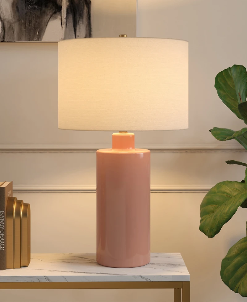 Hudson & Canal Selina 25" Ceramic Table Lamp with Fabric Shade