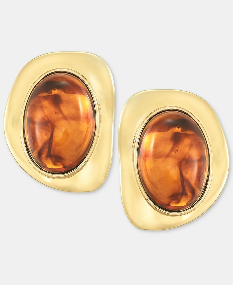 I.n.c. International Concepts Oval Stone Sculptural Stud Earrings, Macy's Exclusive
