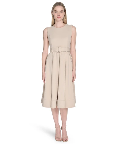 Calvin Klein Women's Scuba Crepe Sleeveless A-Line Dress