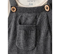 Carter's Baby Girls Cotton Bow-Print Long-Sleeve Bodysuit & Jumper Dress, 2 Piece Set
