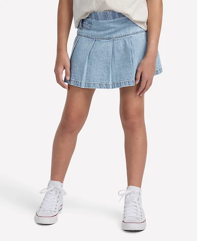 abercrombie kids Girls Denim Pull Tab Pleated Skirt