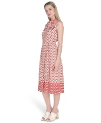 Calvin Klein Women's Collared Sleeveless Midi Dress