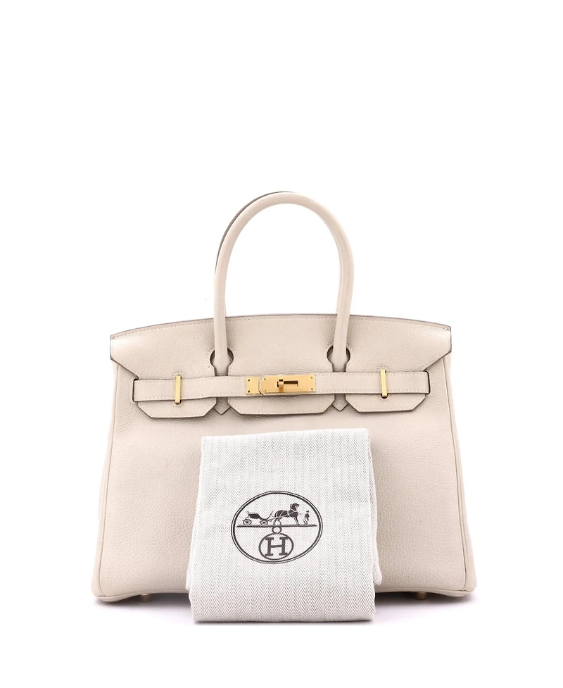 Pre-Owned Hermes Birkin 30 Handbag Light Togo with Gold Hardware