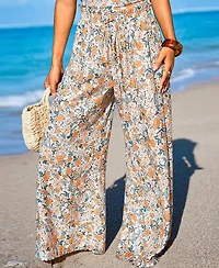 Cupshe Women's Peach Season Floral Pants