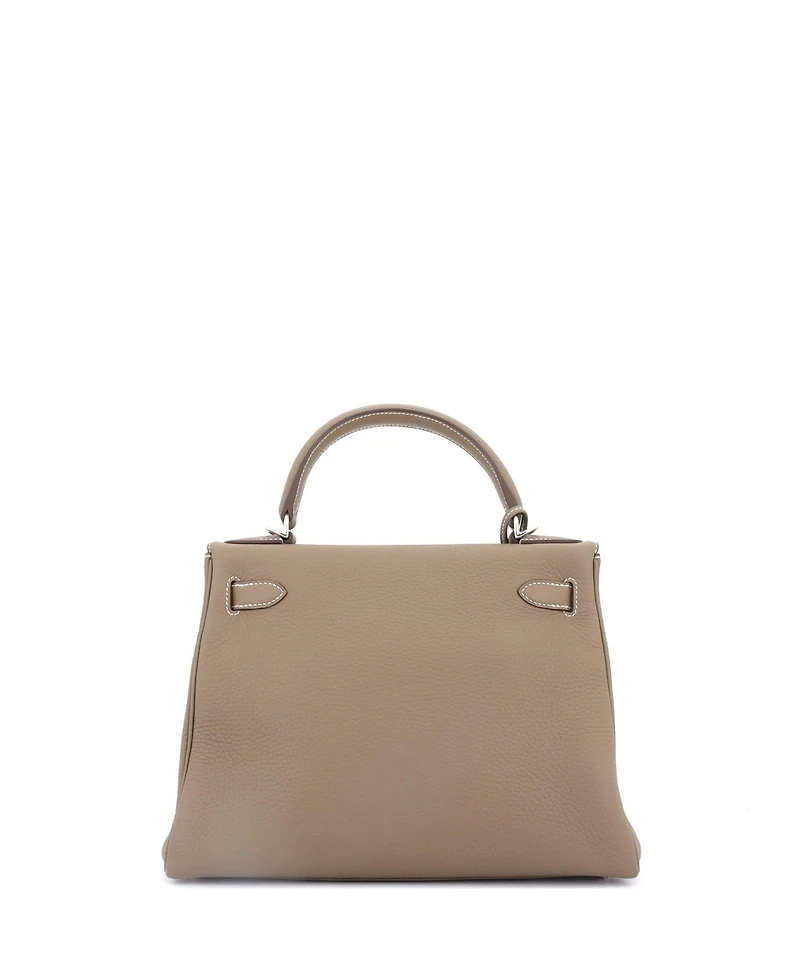 Pre-Owned Hermes Kelly Handbag Grey Togo with Palladium Hardware