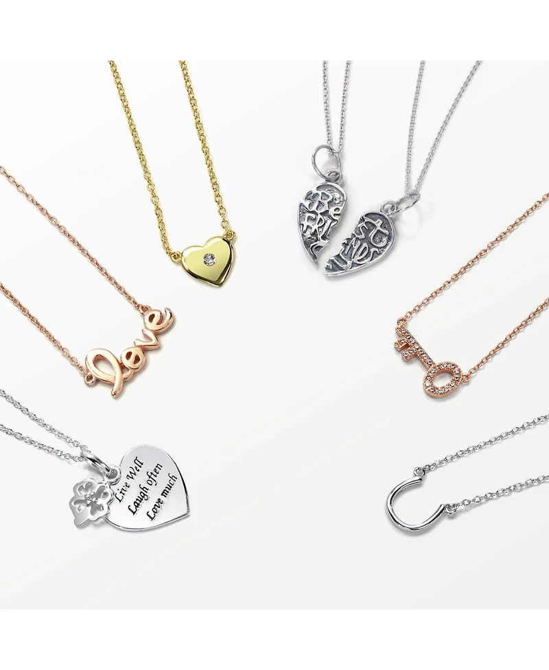 Bling Jewelry Minimalist Horseshoe Pendant Necklace in Gold and Silver - Equestrian Good Luck Charm