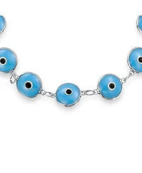 Bling Jewelry Multicolor Evil Eye Strand Bracelet Sterling Silver