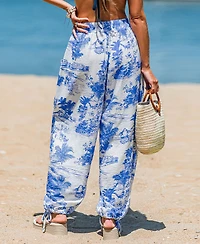 Cupshe Women's Coastal Drive Tropical Pants