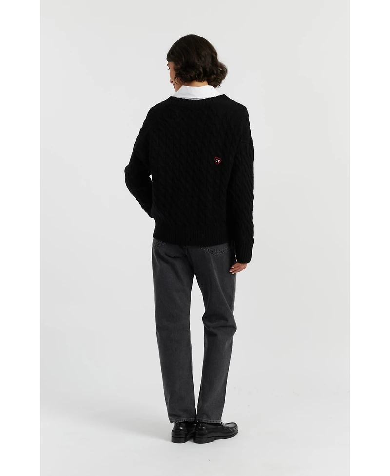 Chinti & Parker Women's Wool Cashmere Snoopy Cable Cardigan